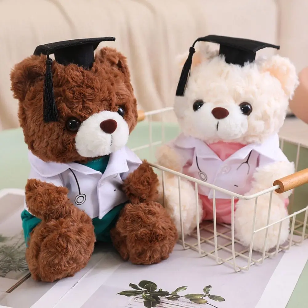 Stuffed Toy Doctor Cap Graduation Bear Doll With Doctorial Hat Soft Doll Bachelor Bear Plush Toy 23cm Cartoon Bear Animal Doll