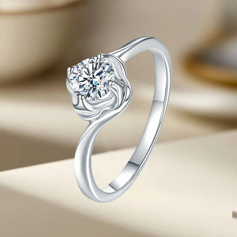 

Женские обручальные кольца круглой огранки Butterflykiss 0,5/1,0 карата, кольцо с бриллиантом IGI Lab Growth CVD, однотонное золото 18 карат, белое обещание