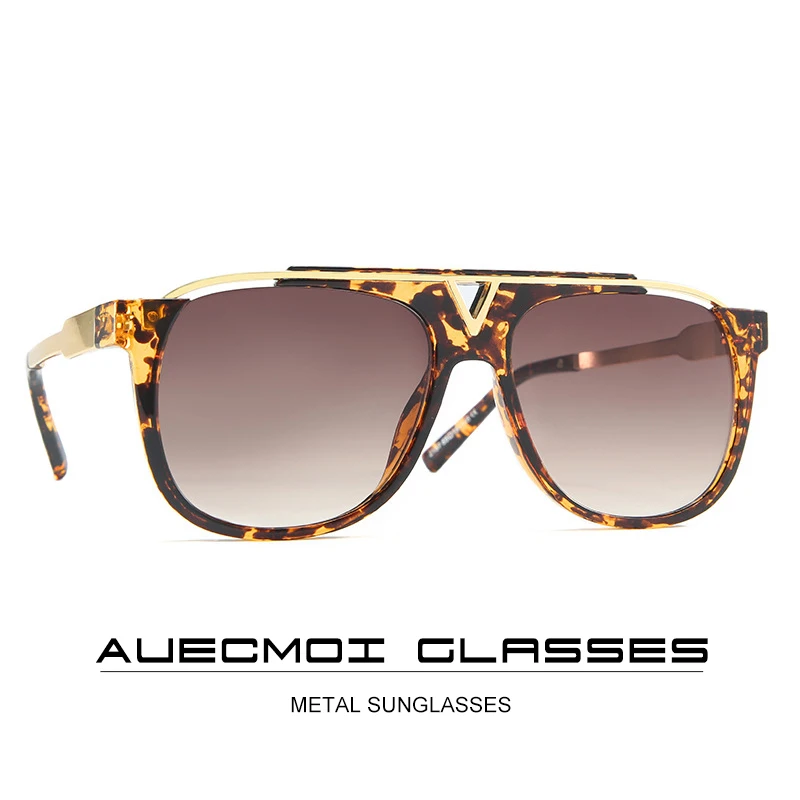 

Fashion Brand Designer Oversized Square Sunglasses Women For Men Vintage Mirror Gradient Metal Big Sun Glasses For Male UV400