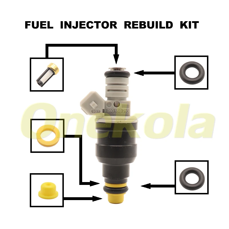 

Fuel Injector Service Repair Kit Filters Orings Seals Grommets for 0280150710 Ford Ranger Mercury Sable Lincoln Town2.3L 3.0L