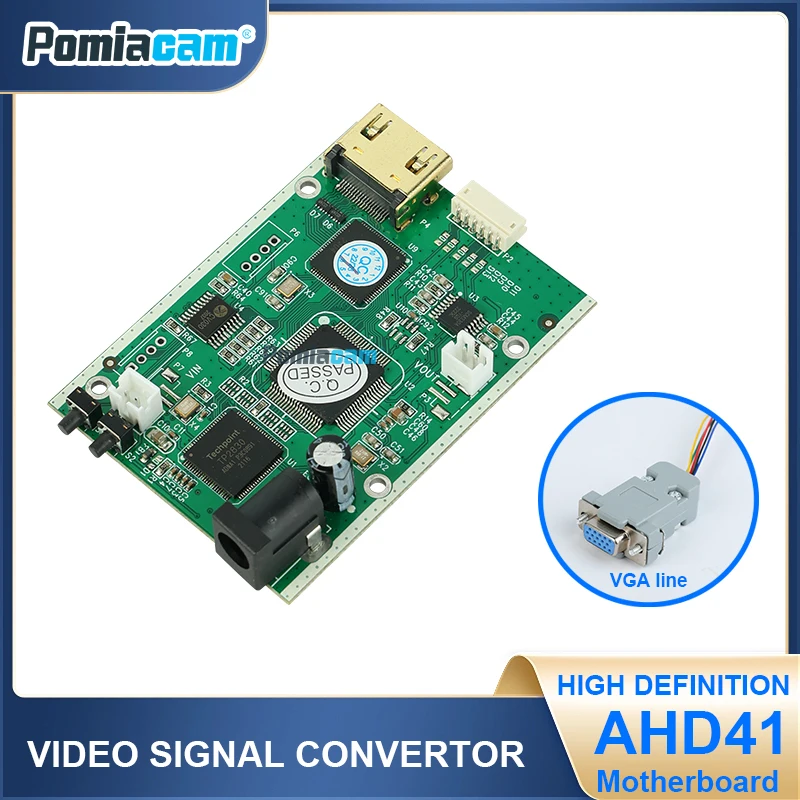 AHD41 papan konverter sinyal kompatibel dengan 1080P 960P 720P 480P AHD/TVI/CVI/CVBS ke HDMI/VGA/CVBS Output mendukung 1080P 720P