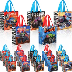 15Pcs Monster Truck Non-Woven Bags Racing Gift Tote Bag Treat Bags with Handles Boy Monster Truck Themed Birthday Party Supplies