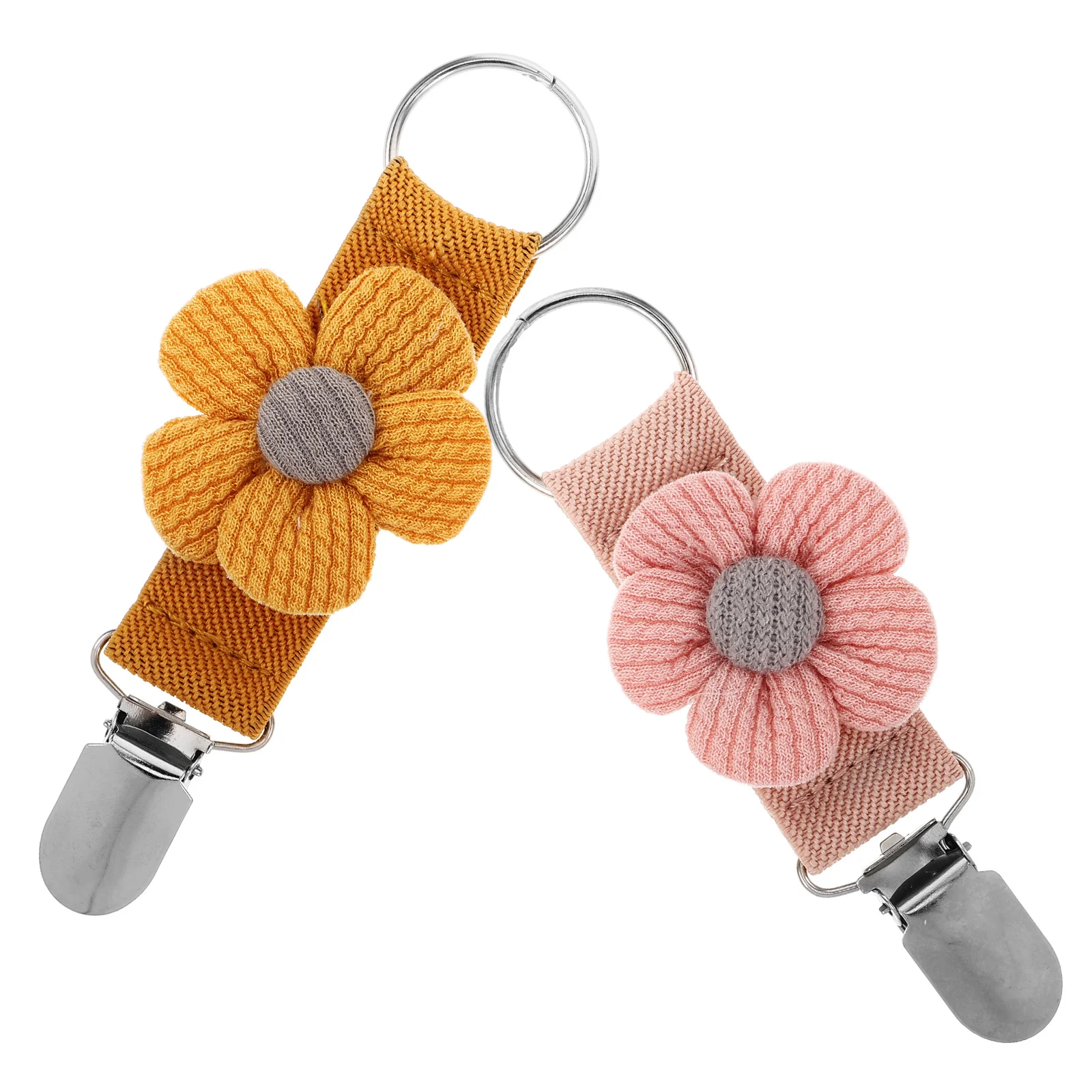 

2Pcs Travel Hat Clip Floral Pink Yellow Lightweight Rabbit Design Hat for Summer Outdoor Bags Backpacks