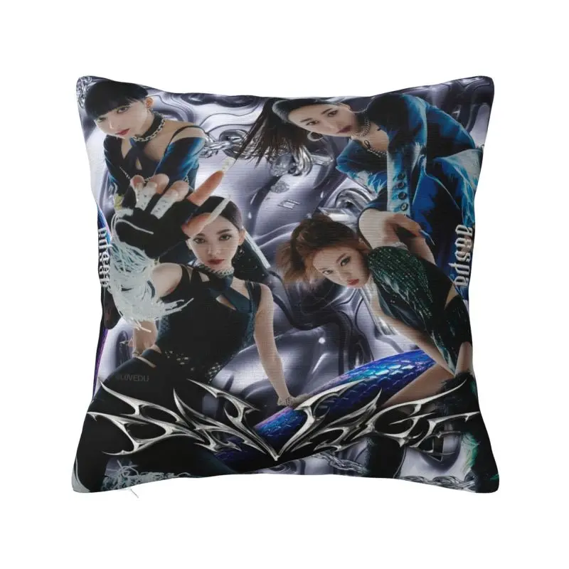 Kpop A-Aespas Girls Karina Winter Giselle Ningning Square Pillow Case Decoration 3D Double-sided Printed Cushion Cover for Car