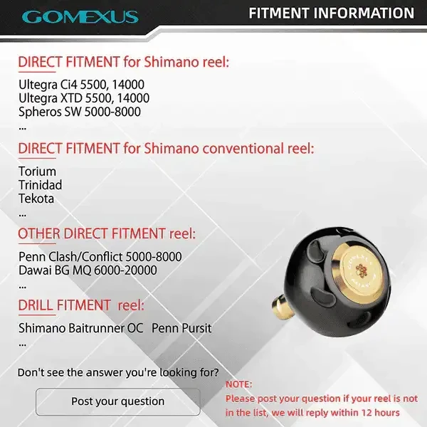 Gomexus 50mm Titan-Rollenknopf für Shimano Stella Twin Power Stradic SW Shimano Typ B Spinnrolle Salzwasser-Angeln – Detail 3