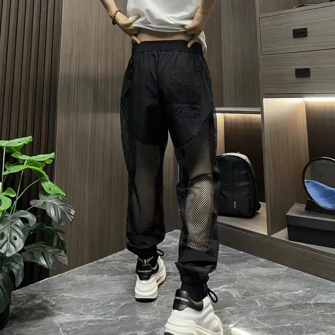 GELITAYIN Breathable Splicing บางกางเกงชายคลาสสิก Vintage Trend Streetwear Designer ราคาถูกใหม่ฤดูร้อน Men's Casual Hare