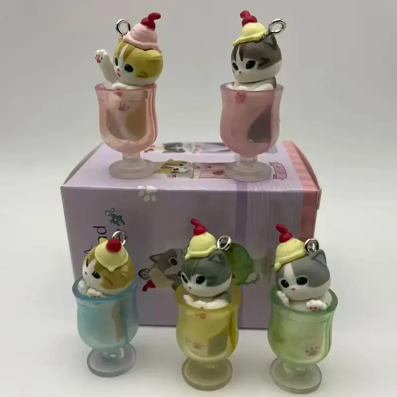 Mufosand Ice Cream Cat Blind Box 5pc Kawaii Dessert Keychain Set Cute Anime Figure Collectible Pendant Toys Birthday Gift view 5