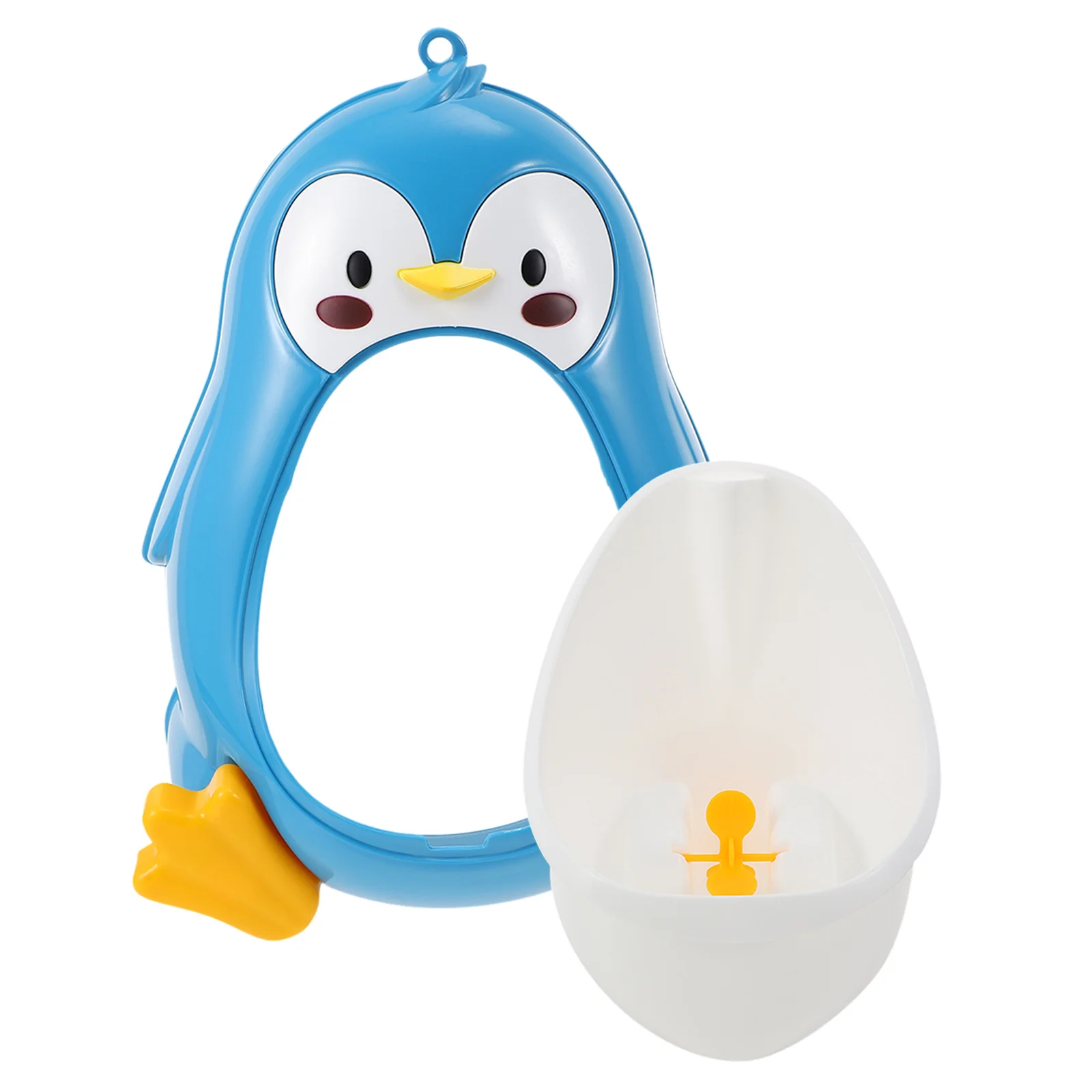 

1Pcs Boy Training Urinal Cartoon Penguin Shape Potty Durable PP Material Wall Mountable Fun Windmill Design Green