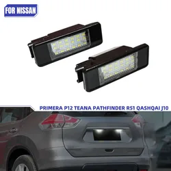 2pcs For Nissan X-Trail T30 T31 Qashqai J10 J11 Primera P12 Pathfinder R51 Juke F15 License Plate Light Assembly