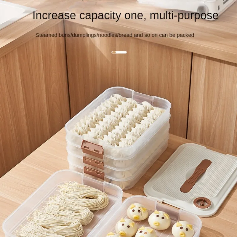 Multilayer Kitchen Food Grade Multilayer Dumpling Storage Box for Freezing and Fresh Keeping with Sealed Refrigerating Function