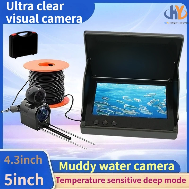

4.3/5-inch ultra-clear visual fish finder, muddy water probe, temperature sensing and deep underwater fishing camera