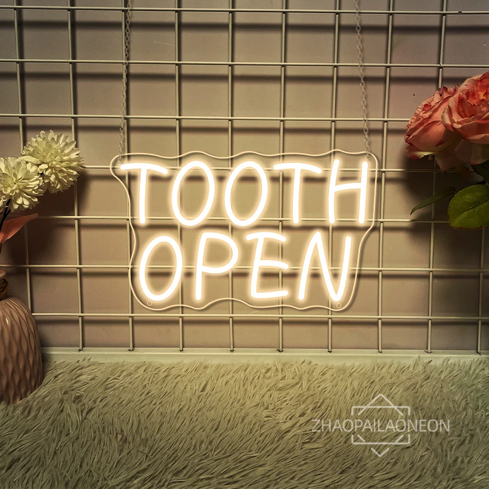 

Tooth Open Neon Sign Dentist Solon Wall Room Decor LED Neon Light USB Dentist's Office Dental Clinic Decoration Neon Sign