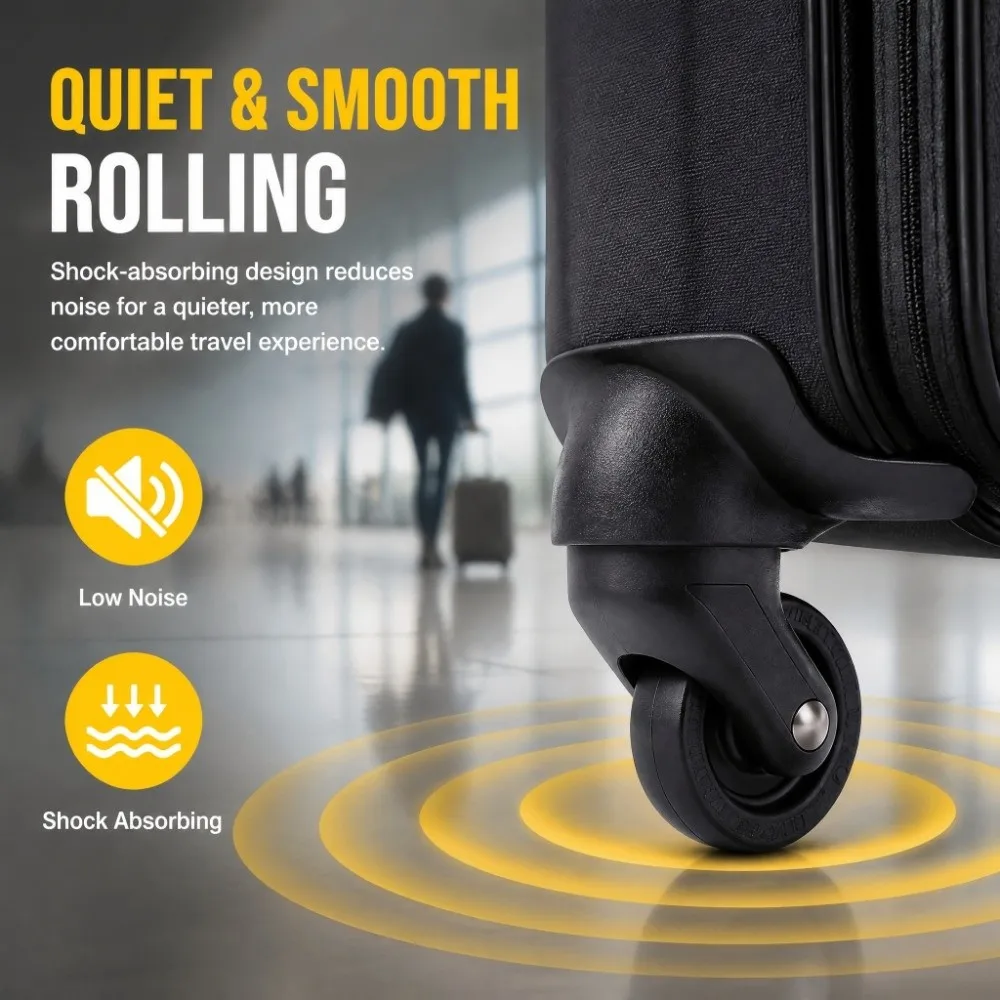 4 Pcs 4-Hole Luggage Wheels Replacement Kit Steel Core 360° Silent Suitcase Repair Wheels Swivel Rolling Luggage Casters Travel