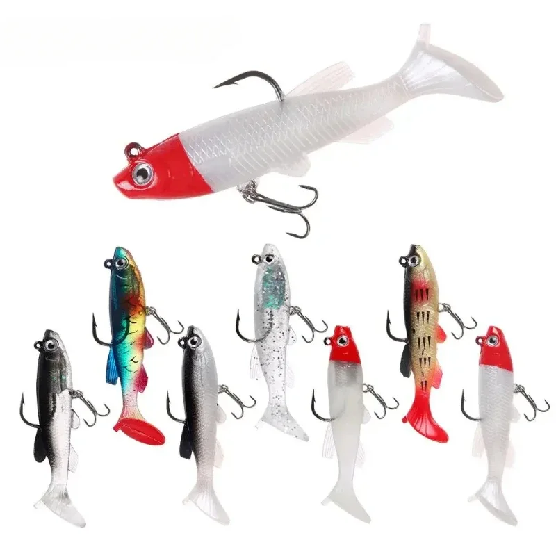 Built-in Lead 8.5cm 13g T-shape Soft Tail Soft Lure Streamlined Body Shape More Distant Casting, Realistic Modeling Fishing Lure