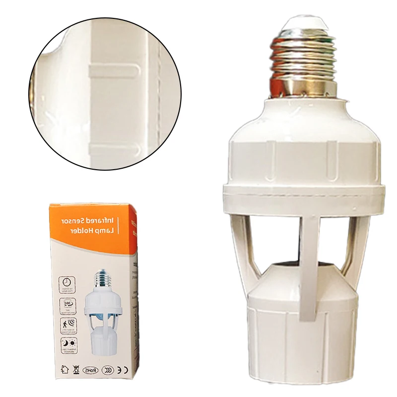 Smart Upgrade with E27 PIR Sensor Holder for Motion Based LED Control AC 110V 220V Input for Corridor and Entryway Use