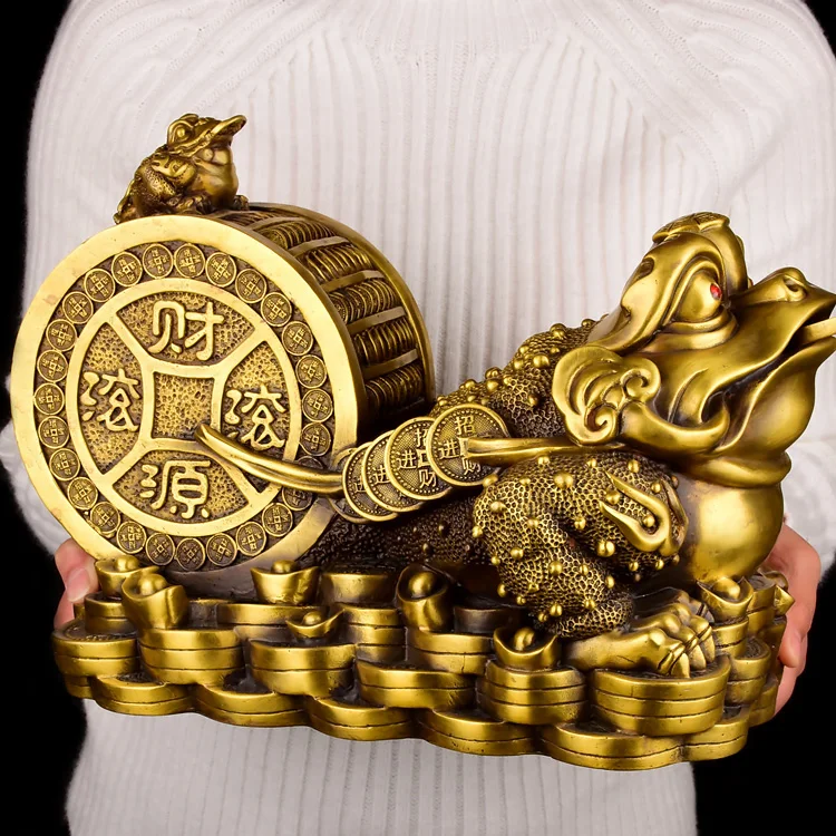 Bring in wealth treasure # shop office home Money Drawing TOP efficacious Talisman # Fortune JIN CHAN FENG SHUI Brass statue #