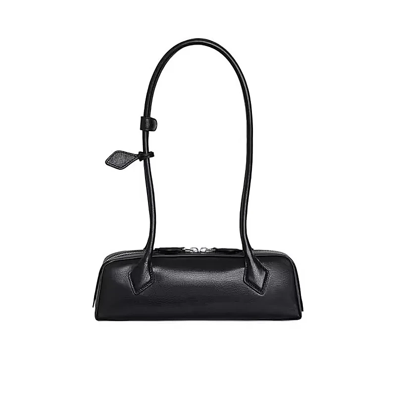 

Sausage-shaped French leather tote bag Niche design baguette bag Versatile shoulder tote bag