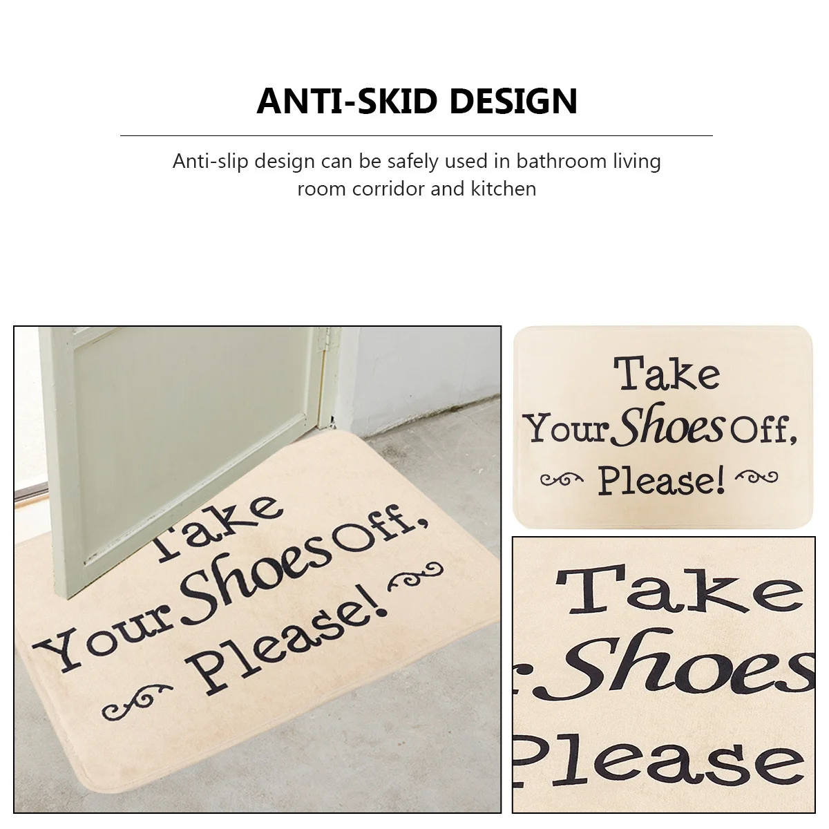 

Simple Letter Door Mat Non-Slip Washable Creative Floor Mat for Living Room Bedroom Hallway Entrance Rug Decorative Home Carpet