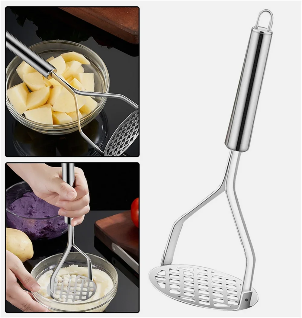 هراسة بطاطس من الفولاذ المقاوم للصدأ - أداة ضغط طين المطبخ لعصير الفاكهة، صانع هريس متعدد الأغراض #2