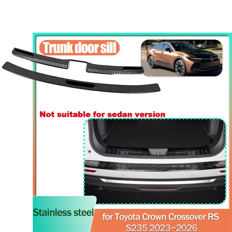 

Накладка на порог багажника для Toyota Crown Crossover RS S235 2023~2026, из нержавеющей стали, защитная накладка-порог, декоративные полосы, аксессуары