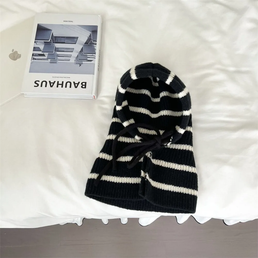 

Мягкий корейский полосатый детский шарф, шапки, ветрозащитная шерстяная шапка, защитная шапка для ушей, утолщенная цельная шапка, шарф для мальчиков и девочек