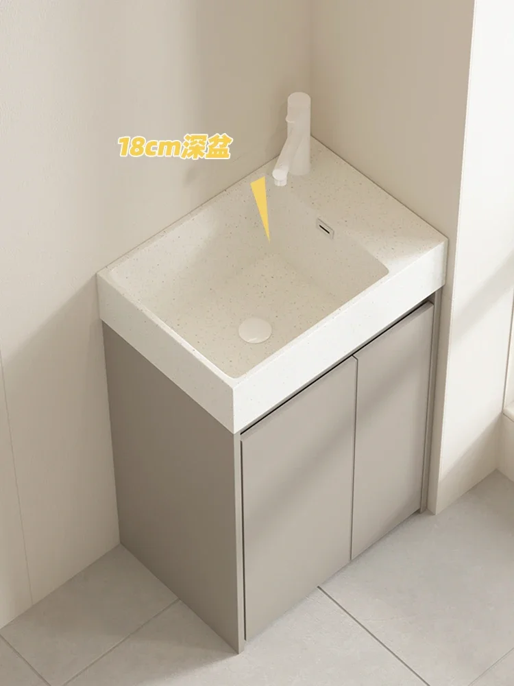 Washbasin Deep basin with rubbing board Balcony Household laundry pool Washbasin Sink Honeycomb aluminum alloy laundry cabinet