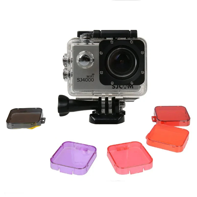 SJ4000 Waterproof Case Diving Filter Red Purple Grey Pink Orange Underwater Dive Filtors for SJCAM SJ4000 SJ4000WIFI