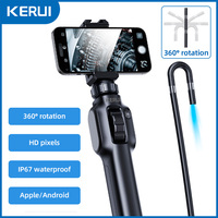 KERUI 2MP Industrial Endoscope Camera for Cars Pipe Borescope with 4.3-inch IPS Screen 360 Degree Rotation Inspection Camera