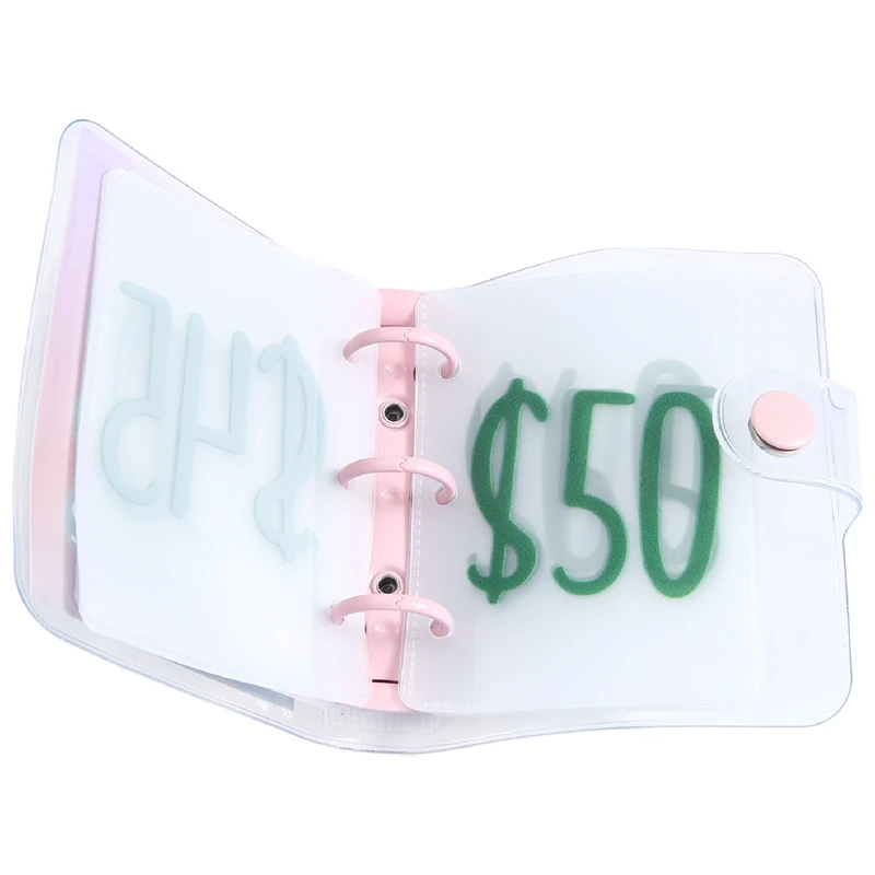 3 Piece Mini Binder Savings Challenge As Shown PVC Cash Envelope Wallet Budget Binder Notebook Budget