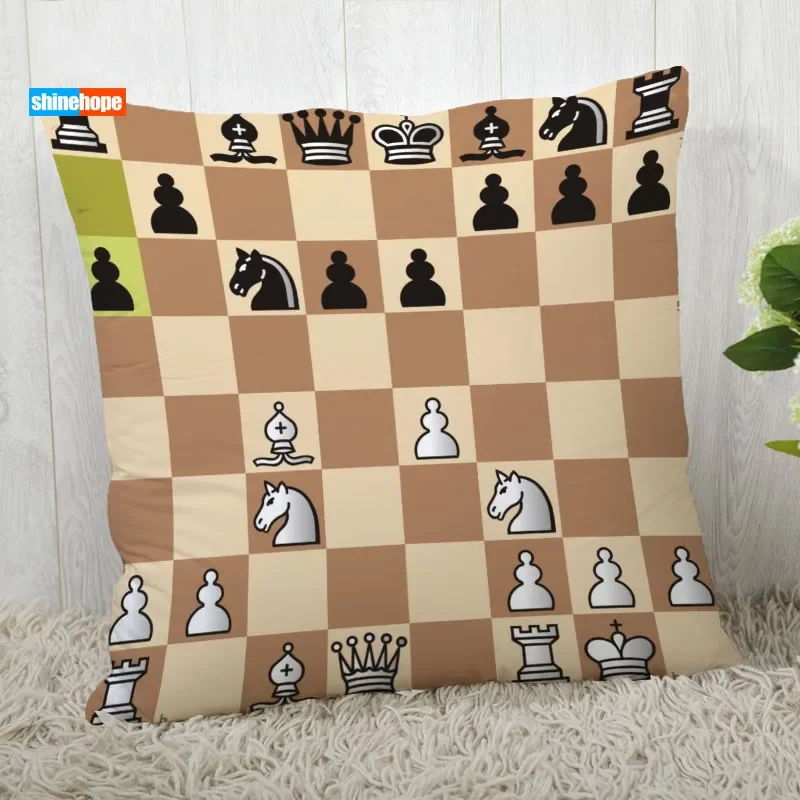 Chess Board PillowCover Customize Star Pillowcase Modern Home Decorative Pillow Case For Living Room 45X45cm