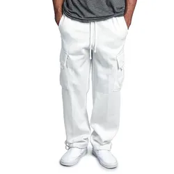 Men's Cargo Pants Track Pants Street Bottoms Fitness Gym Workout Running Training Exercise Breathable Soft Male Sweatpant