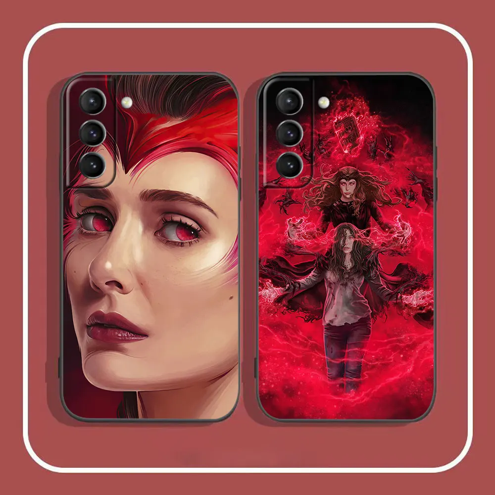 Marvel Wanda Scarlet Witch Avengers Phone Case For Samsung Galaxy S24 S23 S22 S21 S20 Ulus Fe S10 S9 S8 Plus 5G Black Soft Cover