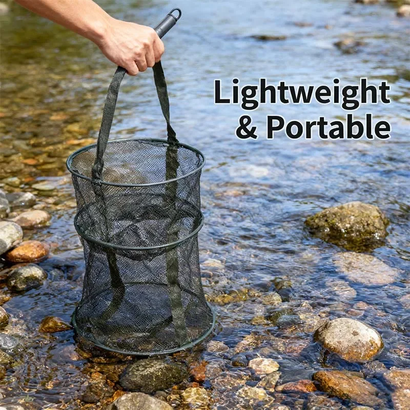 2026 Collapsible Fishing Net Trap Portable Shrimp Crab Lobster Eel Catcher - Foldable Fish Trap Outdoor Durable Fishing Gear