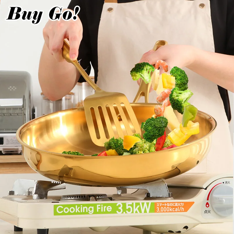 28CM Kitchen Quality 304 Stainless Steel Frying Pan Nonstick Pan Cooking Fried Eggs Steak Pot Electromagnetic Furnace General