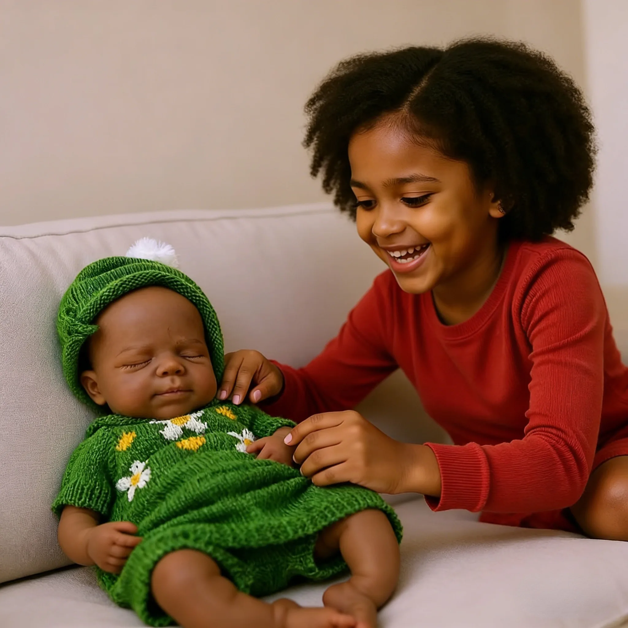 

Кукла-реборн Aizwa1 из силикона, 13 дюймов, с открытым ртом, темнокожая, для подарков на день рождения, новорожденная девочка