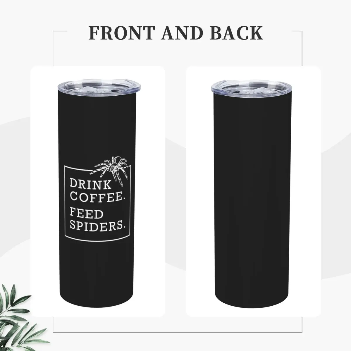 Funny Tarantula Spider Coffee Lover Graphic Design Stainless Steel Tumbler Insulated Mug Thermal Cold Cups Straw With Lid 20oz