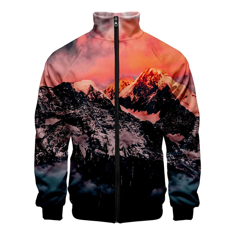 

Scenery 3D Printed Zipper Jacket Hoodies Men Women Graphic Coats Clothing Casual Long Sleeve Lapel Collar Sweatshirt Jackets Top