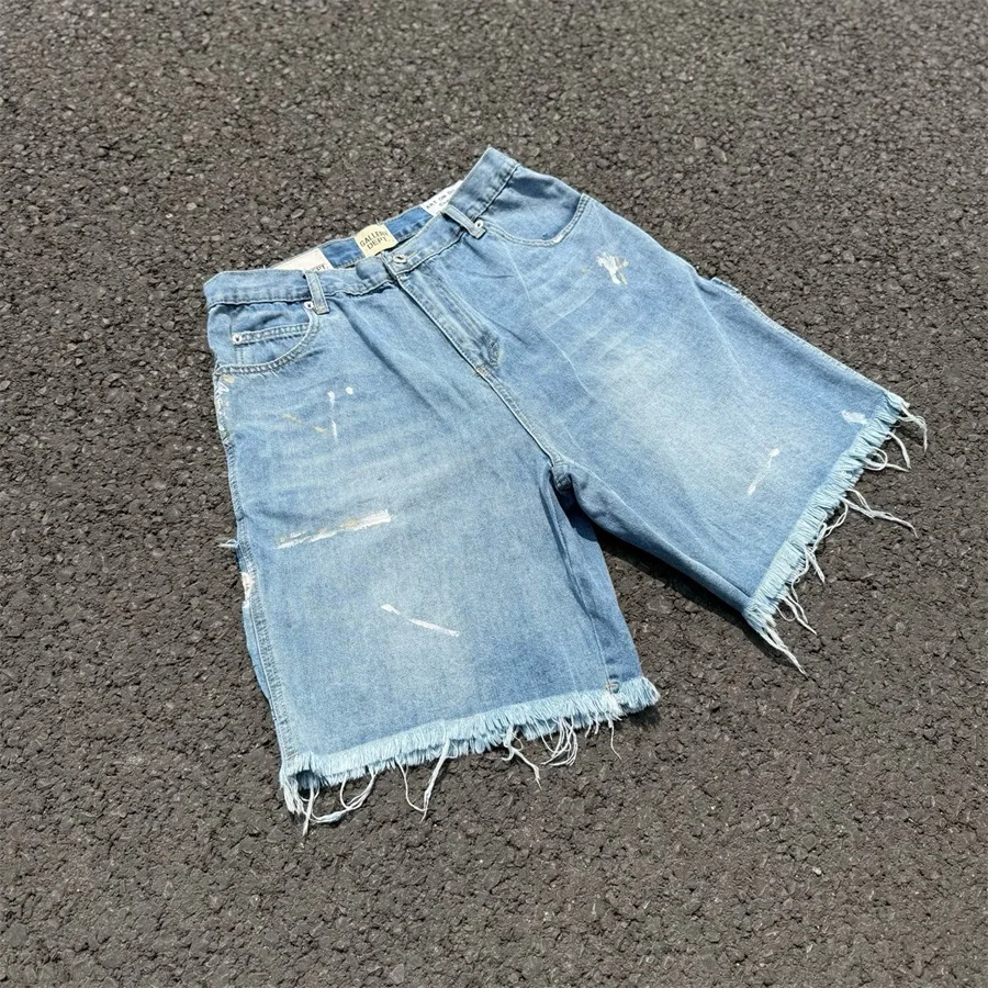 

Джинсовые рта в стиле ретро с брызгами краски, повседневные мужские и женские прямые свободные летние джинсы, модные