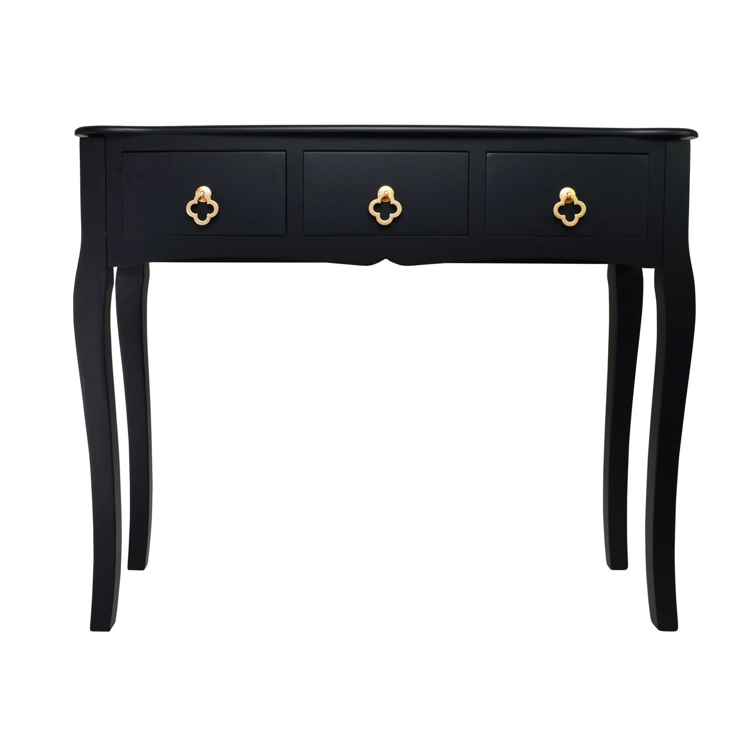 xx-European Retro Design Side Table With Drawer Storage Black Wood Modern Console Table^