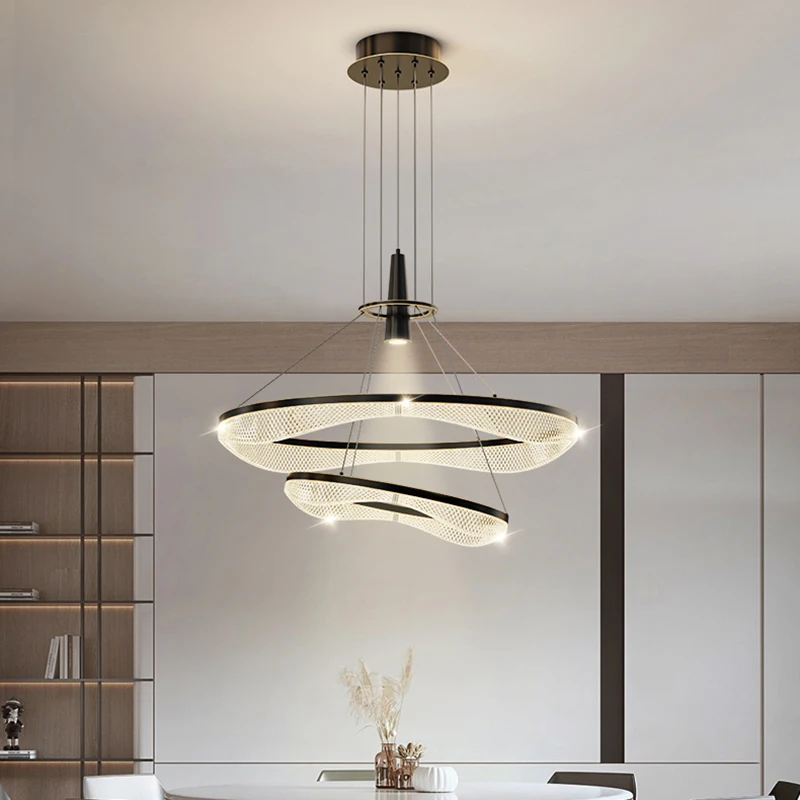ديكور المنزل الحديث حلقة أدى أضواء قلادة ضوء مصابيح لغرفة المعيشة الثريات لغرفة الطعام شنقا ضوء الإضاءة الداخلية #1