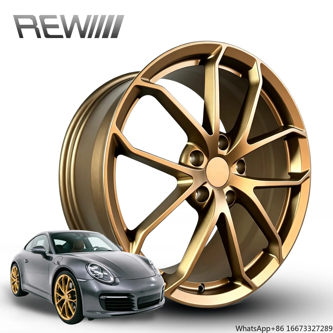 Bronze Wheels 18-21 Inch 5x114.3, Deep Concave Large Cutout Dual Spoke Rims, Dynamic Balanced High-Speed Stable Hub