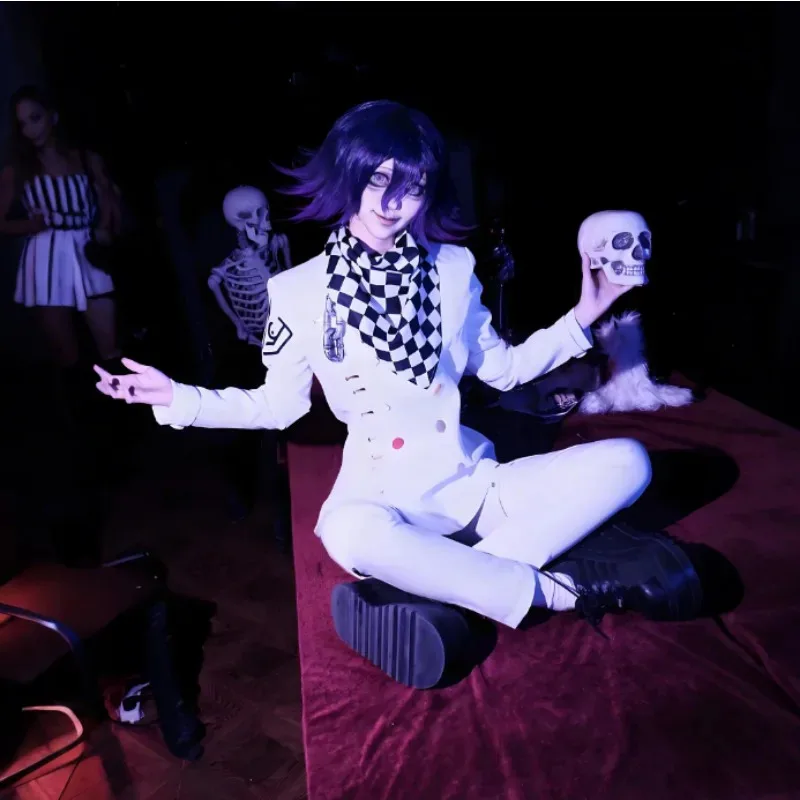 Аниме Danganronpa V3 Kokichi Oma, карнавальный костюм, униформа президента, шарф, полный комплект, карнавальное платье на Хэллоуин, костюмы для мальчиков; 8