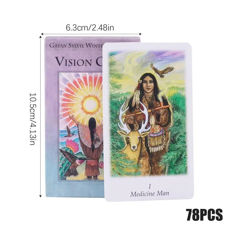 Fortune Telling Tarot Cards 78 Vision Tarot Cards Divination Tools Standard Tarot Decks for Board Game Fate Divination Friends