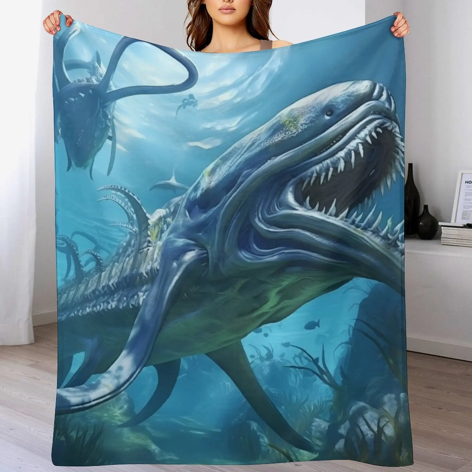

Subnautica Leviathan Throw Blanket Decorative Sofa Flannels Warm Multi-Purpose Blankets