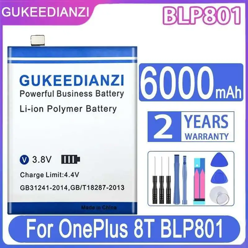 

Mobile Phone Battery 6000Mah For Oneplus 8T BLP801 Durable