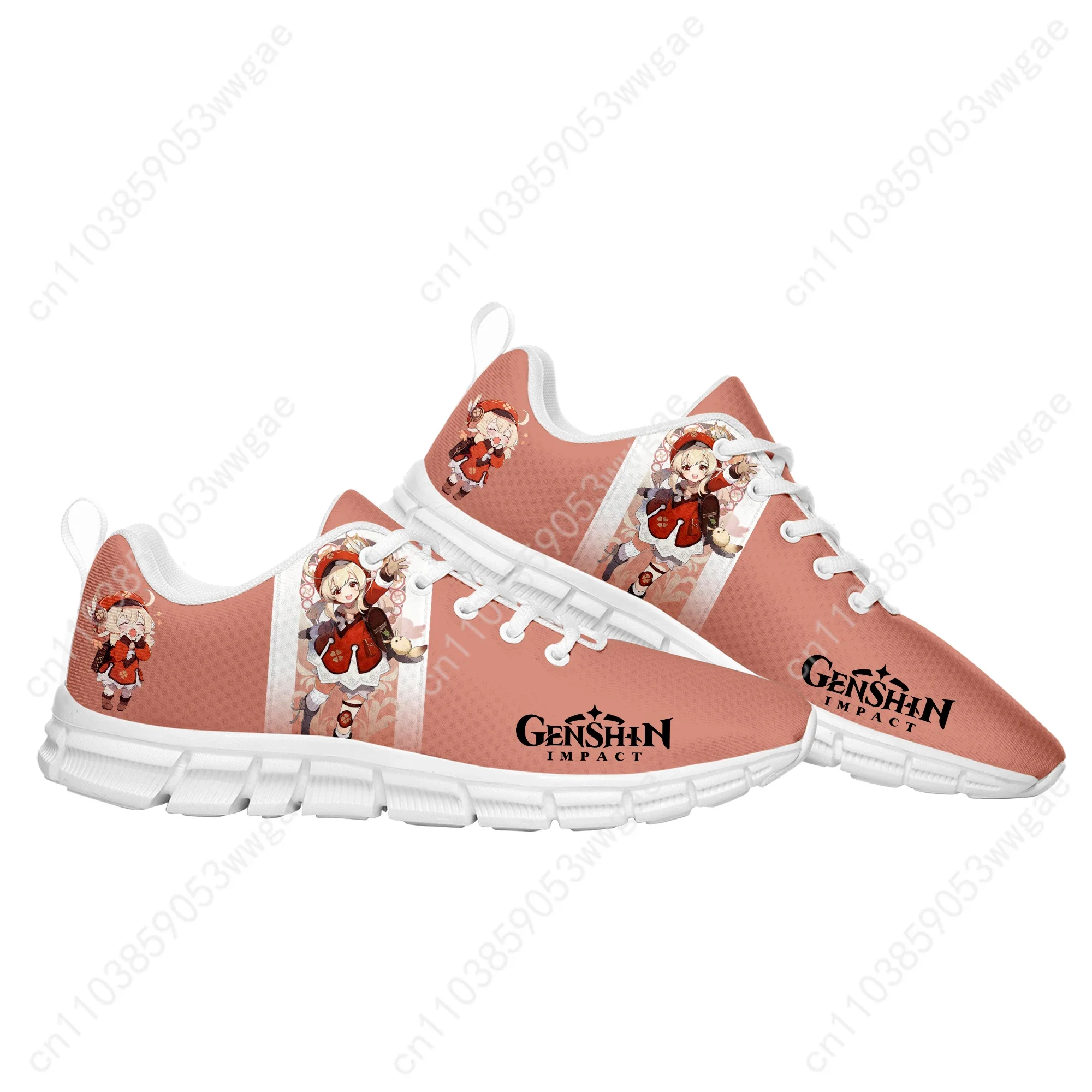 Genshin Klee Sneakers Mens Womens Teenagers Personalized Sports Shoes Casual Comfortable High Quality Durable Customized Shoes
