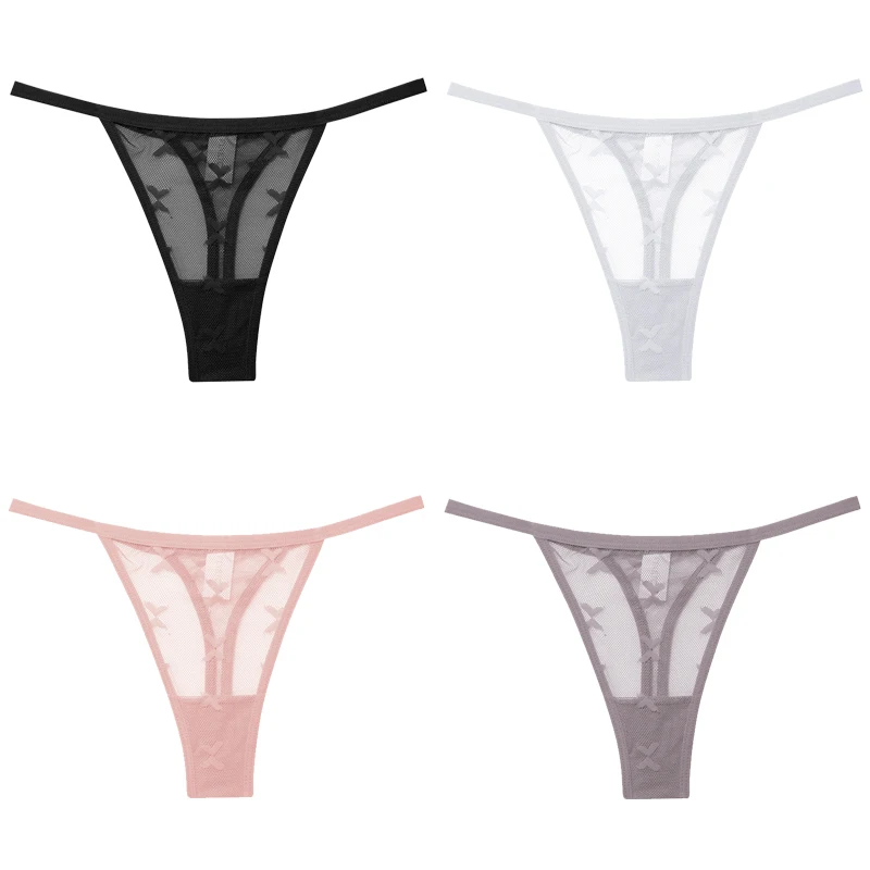 Finetoo 4 teile/satz Spitze Tangas sexy niedrige Taille Bikini Höschen S-XL Spitze G-String Unterhose bequeme T-Back Unterwäsche Dessous