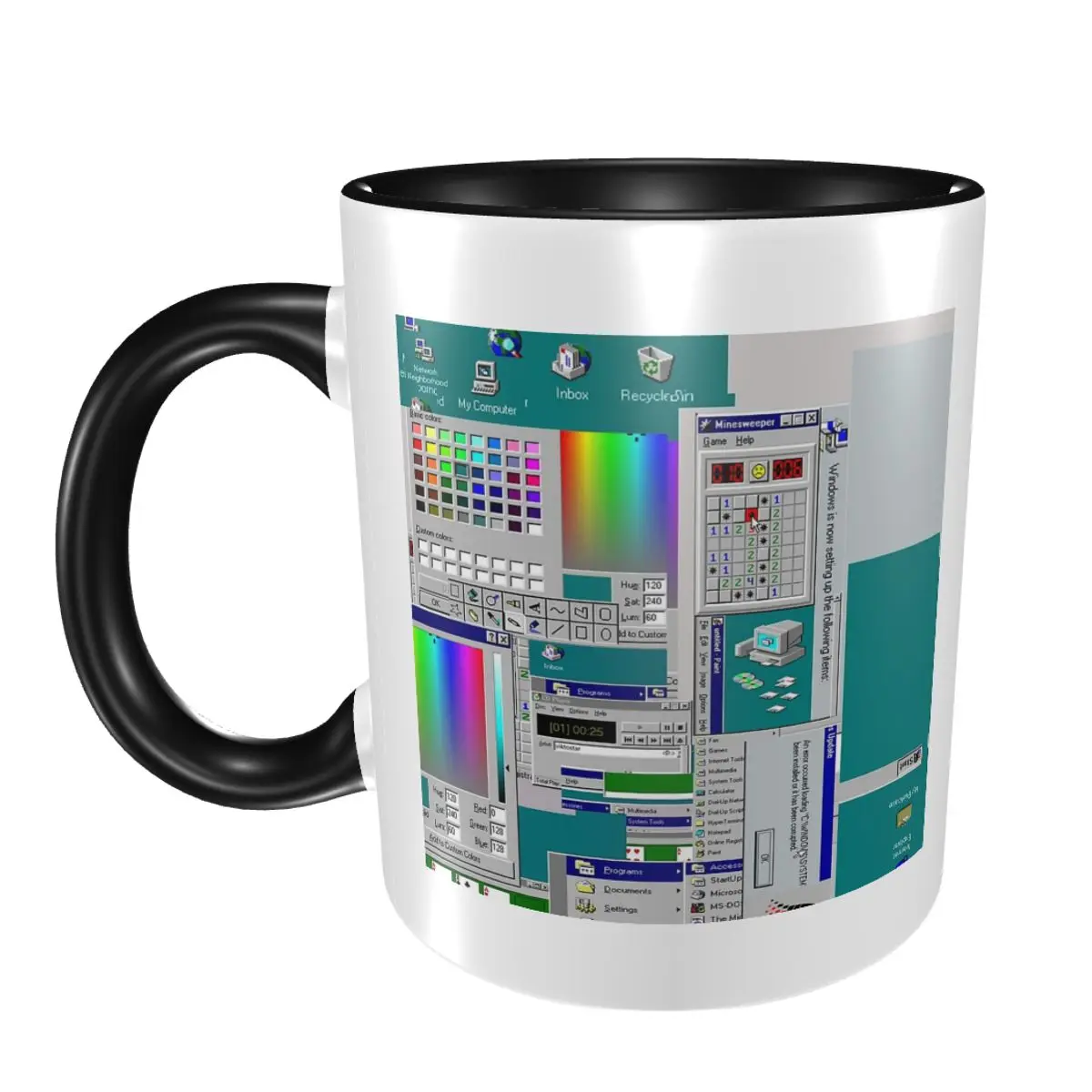 Windows 95 Collage Mug Funny Ceramic Coffee Cups Tea Mugs Milk Cup Drinkware Gift for Friends