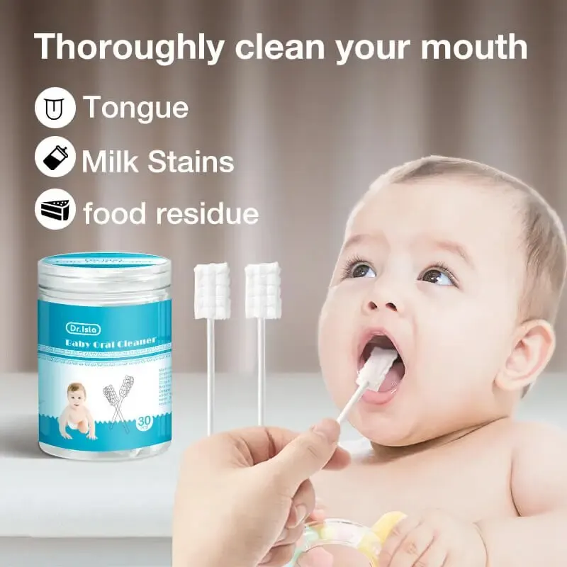 30/60pcs Baby Oral Cleaning Stick Disposable Cleaner Milk Teeth Gauze Toothbrush Baby Tongue Washing For Newborn Oral Care