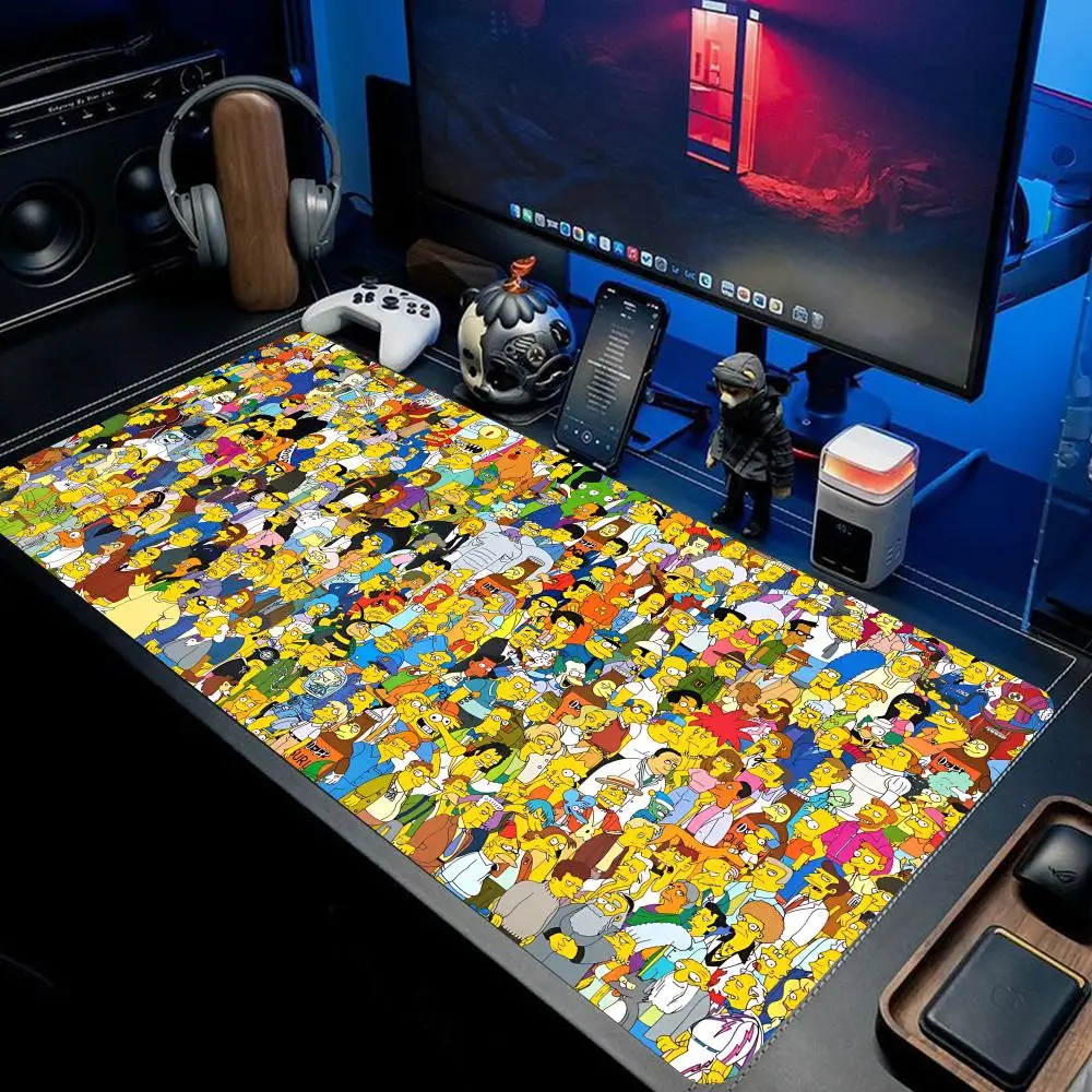 

The-Simpsons Cartoon Mouse Pad RGB Backlit Mouse Pad Laptop Mouse Pad Laptop Gamer Computer Desk Gaming Accessories HYBXXC